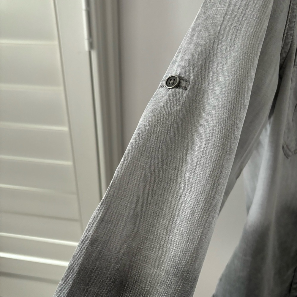 Anthropologie Cloth & Stone ombré Tie Dye Denim Grey Button Shirt Blouse XS - Picture 5 of 8